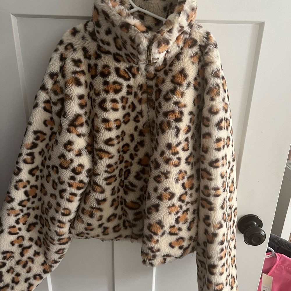 Victoria secret size medium silk cheetah zip up